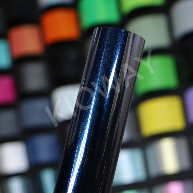 Highest quality glossy metallic mysterious blue vinyl wrap film car