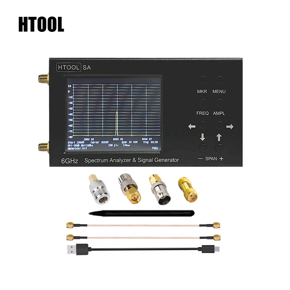 HTOOL SA6 Upgraded SA Spectrum Analyzer Russian English Chinese 35-6200 MHz Signal Generator System Continuously Updated