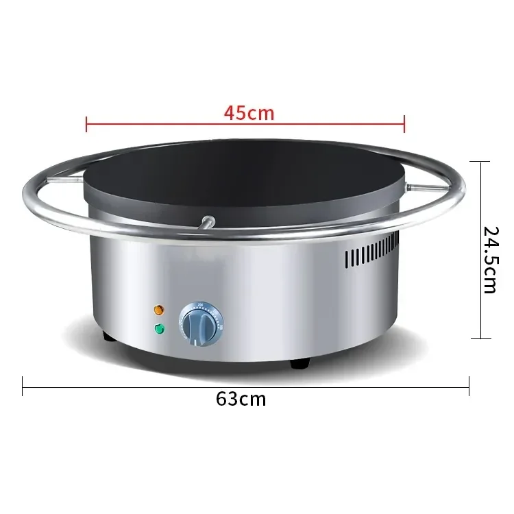 Snack Equipment Home 360 Rotatable Electric Gas Crepe Maker Diameter 40CM Large Turntable Class Halberd Furnace 3