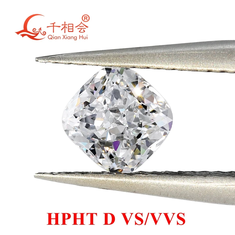 D color  VVS1  VS1 0.5CT - 2ct cushion shape  clarity HPHT created  diamond GEMID certificated lab grown diamond loose stone