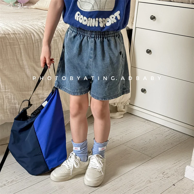Summer New Children Denim Shorts Solid Boys Girls Loose Casual Short Jeans Kids Fashion Versatile Shorts Toddler Clothes kids shorts