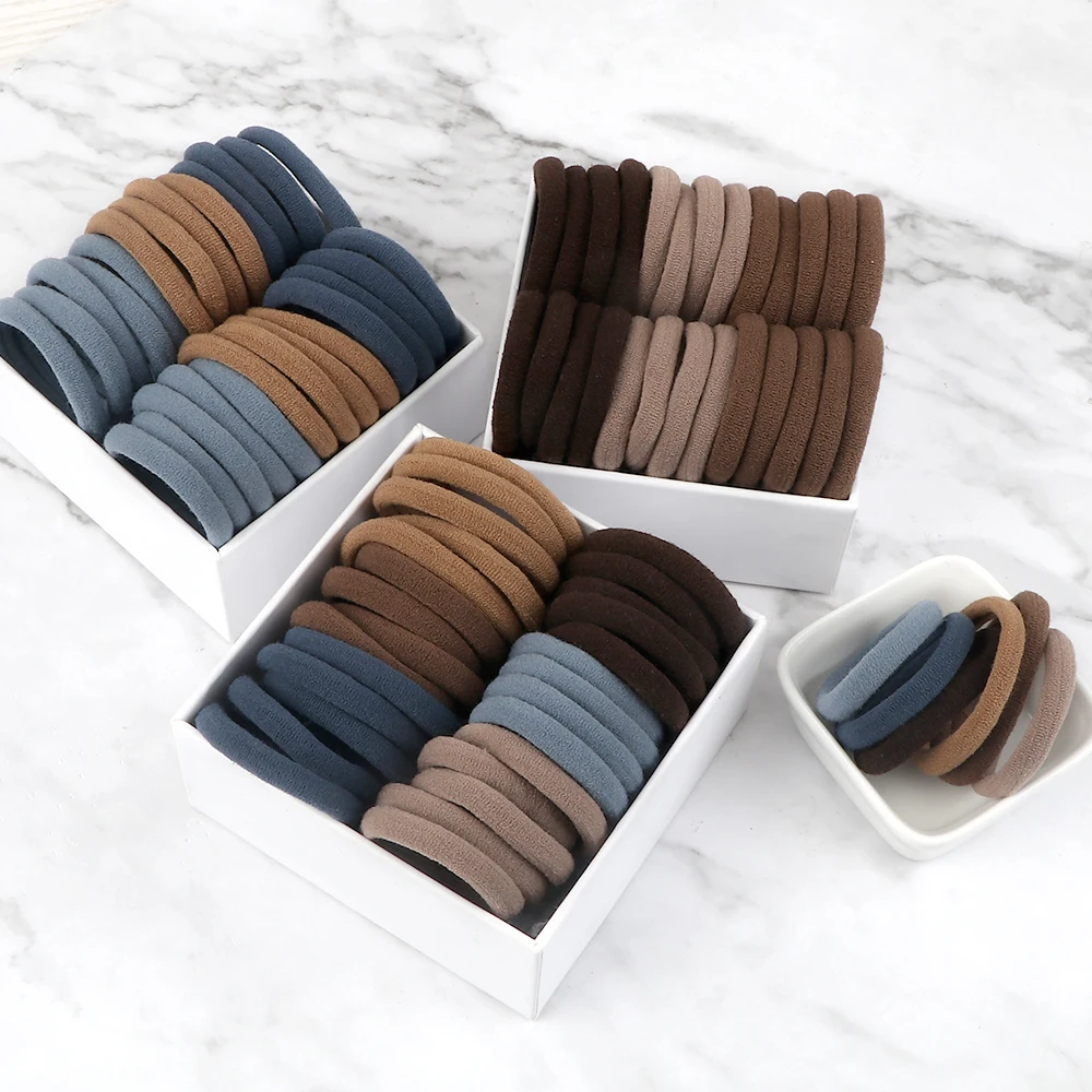 Bulk Pack Black and Gray Seamless Hair Bands - Durable Fashionable Elastics