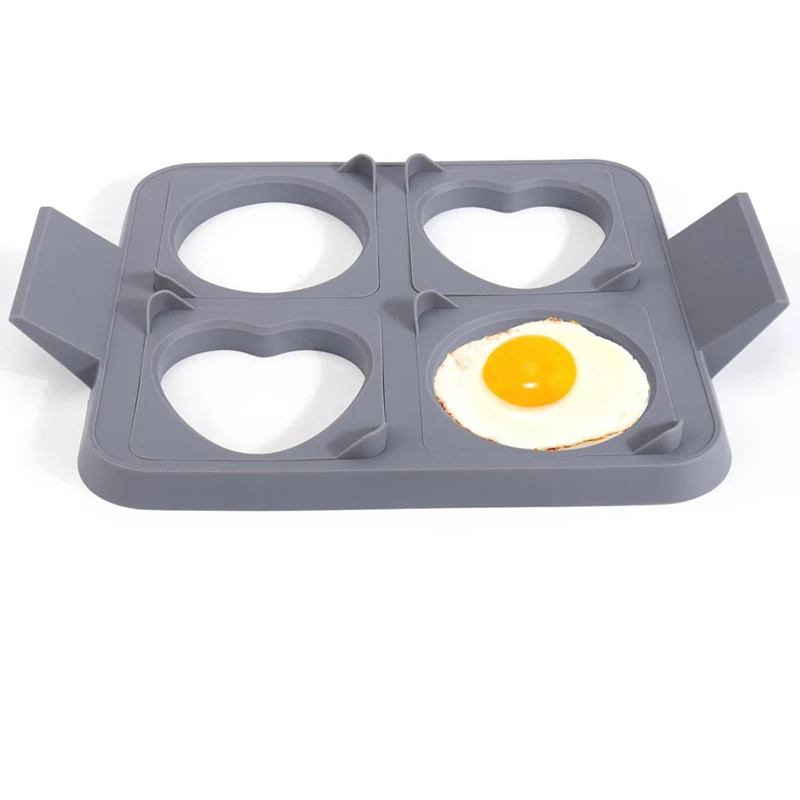 

Egg Rings For Frying Eggs, 3In1 Silicone Round Square Heart Fried Egg Cooker Ring For Blackstone, Griddle Egg Ring Tray, 1 PCS