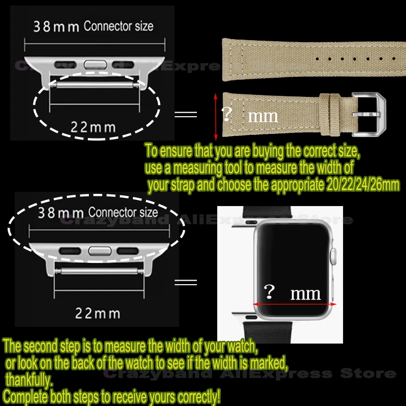 Premium 2PCS 316L Stainless Steel Watch Strap Adapter Set