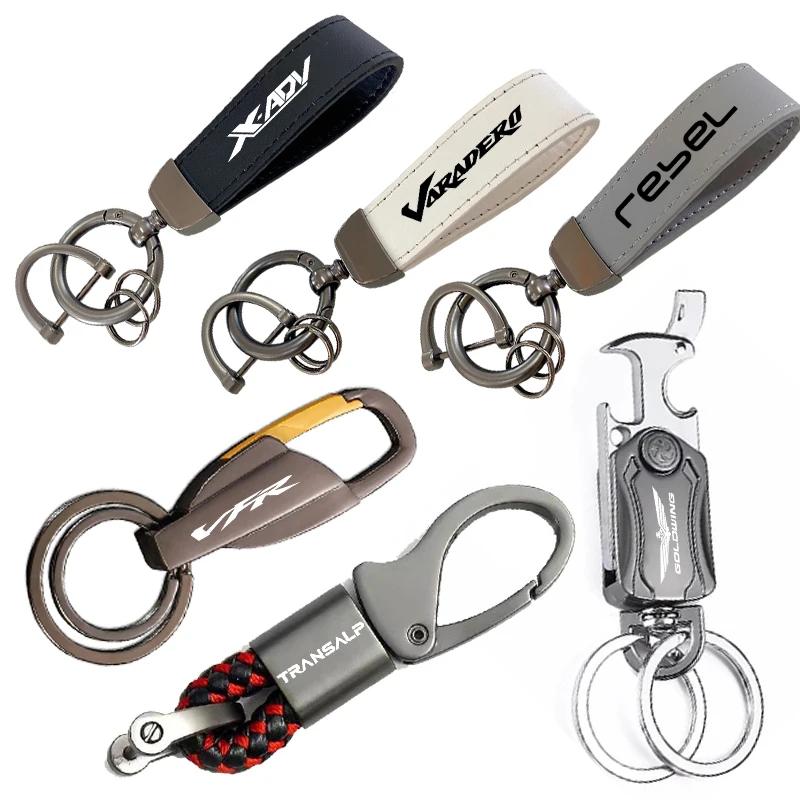

For Honda VFR750 VFR800 Goldwing 1800GL Rebel 300 500 Varadero SH300 TRANSALP XADV750 Custom metal keychains are supported
