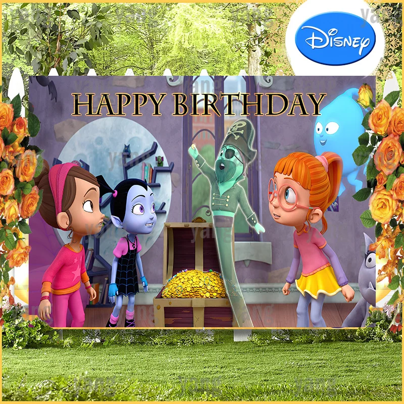 Fondali Personalizzati Magic Baby Shower Party Decorazione Disney Junior Vampirina Superstar Happy Birthday Photography Sfondi