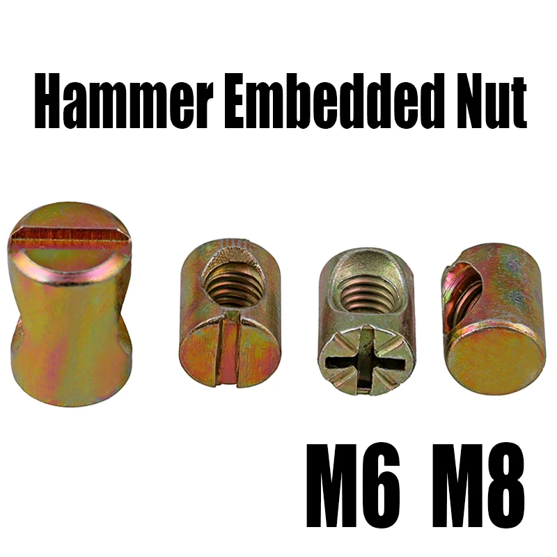 丸穴ナットm6 m8 l = 11mm 17mm,バレルボルト,クロスカントリー用,ベッドチェア用スロット,水平穴,10個