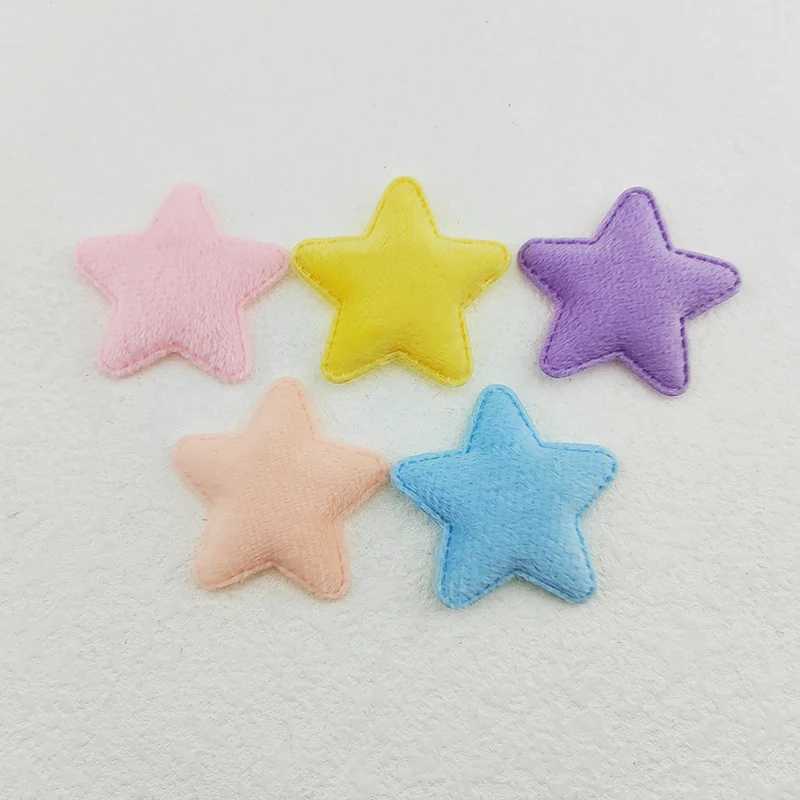 60Pcs 5CM Pelzigen Filz Sterne Gepolsterte Appliques Für Baby Kleidung Socke Hut Nähen DIY Headwear Bogen Zubehör Patches – Detail 9