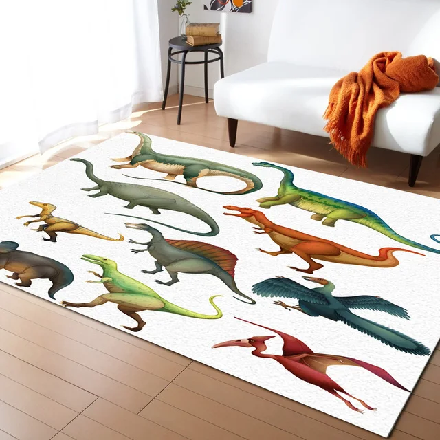 Cartoon Dinosaur Carpets for Living Room Home Decor Children's Room Anti-slip Crawling Mat Bedroom Bedside Foot Pad Doormat 4