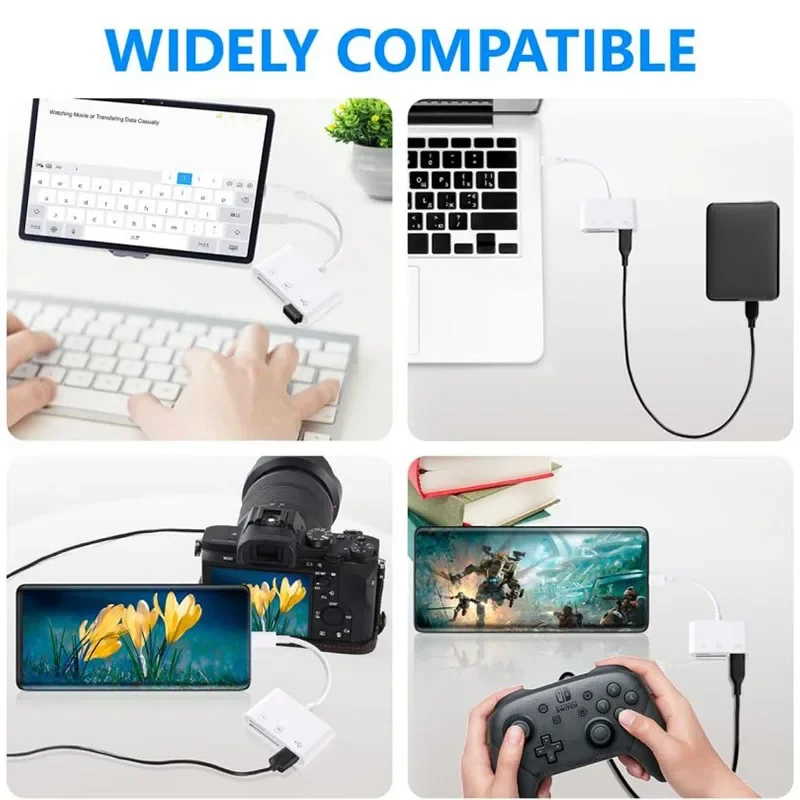 3 In 1 SD TF Card Reader For Apple iPhone 14 12 13 11 Pro Max XR XS USB C Camera Converter For iPad Android  Laptop OTG Adapter 5