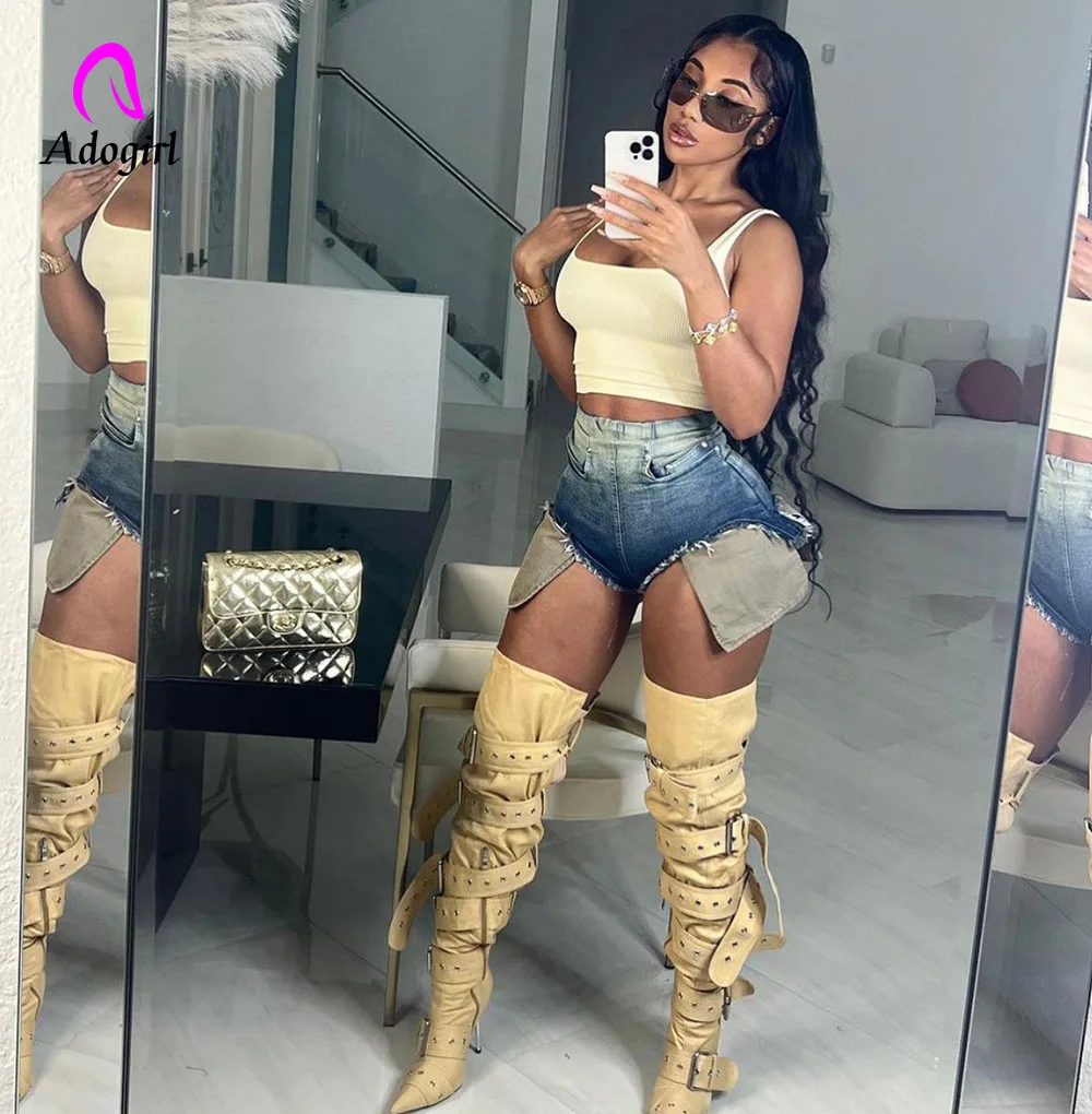 

Tie Dye Denim Women Shorts Cargo Pant High Waist 2023 Summer Clothes Y2K Streetwear Pocket Denim Camo Jean Short Pants Trousers