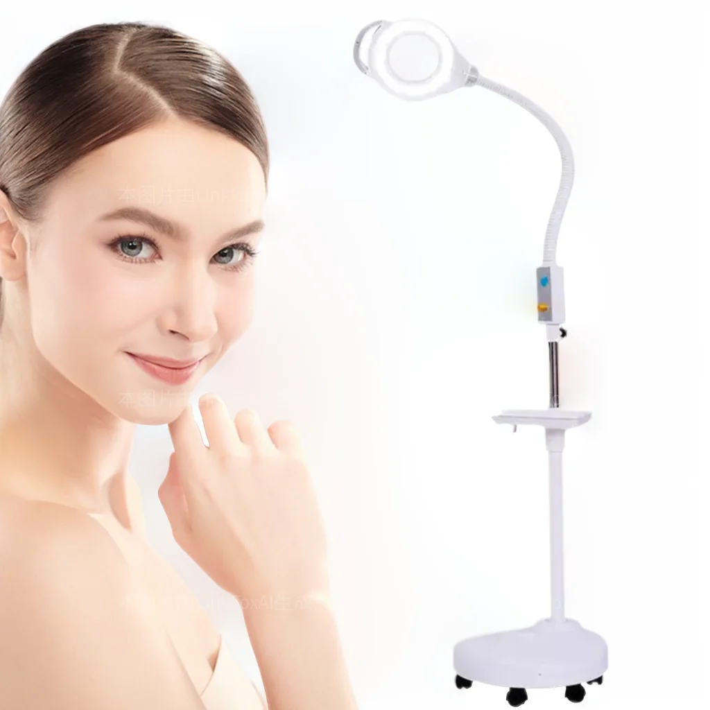 

LED Floor Lamp Magnifying Salon Beauty Multifunction Cold Light Desk Lamp Esthetician Magnifying Nail Art Tattoo Vertical