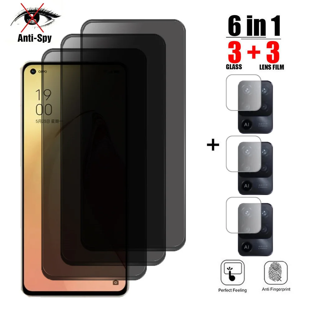 6in1 Anti Spy Screen Protector For OPPO Reno 8 Pro Plus 5 7 Private