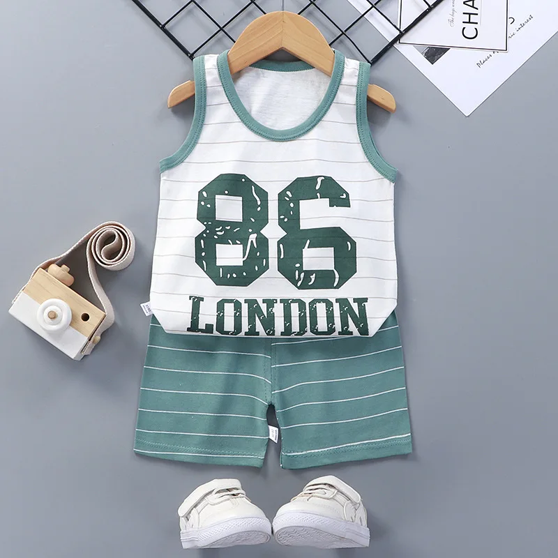 Summer Baby Clothes Set Casual Baby Boy Clothing Set Kids Short Sleeve Sports Set Tshirt Shorts Infant Clothes cotton suits 2pcs
