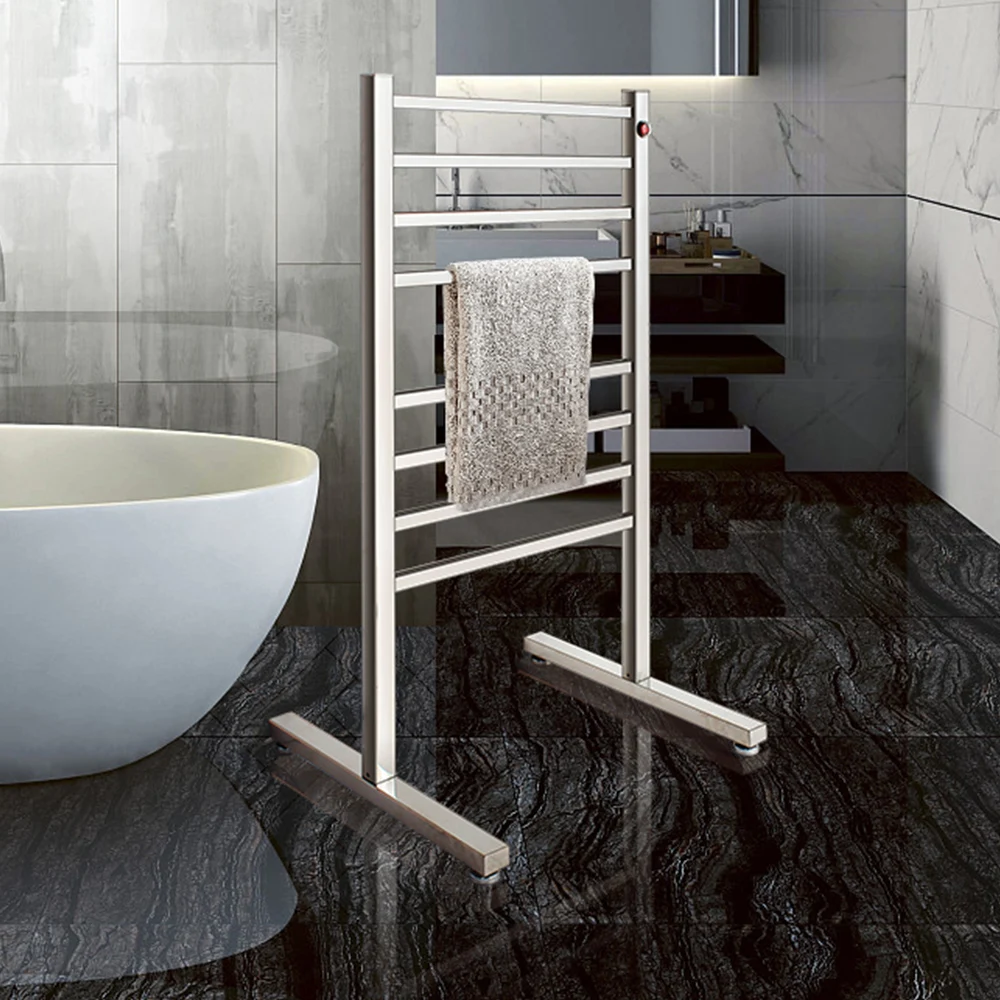 Heating element for heated towel rails towel rack hanging holder organizer for bathroom with legs