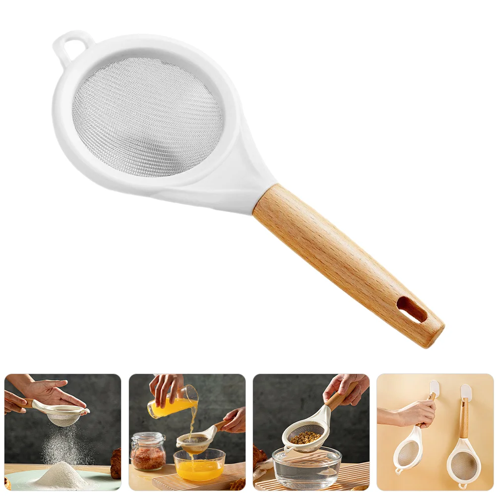 

Fine Mesh Strainer Small Mesh Sieve kitchen Sieve Sifter with Wooden Handle
