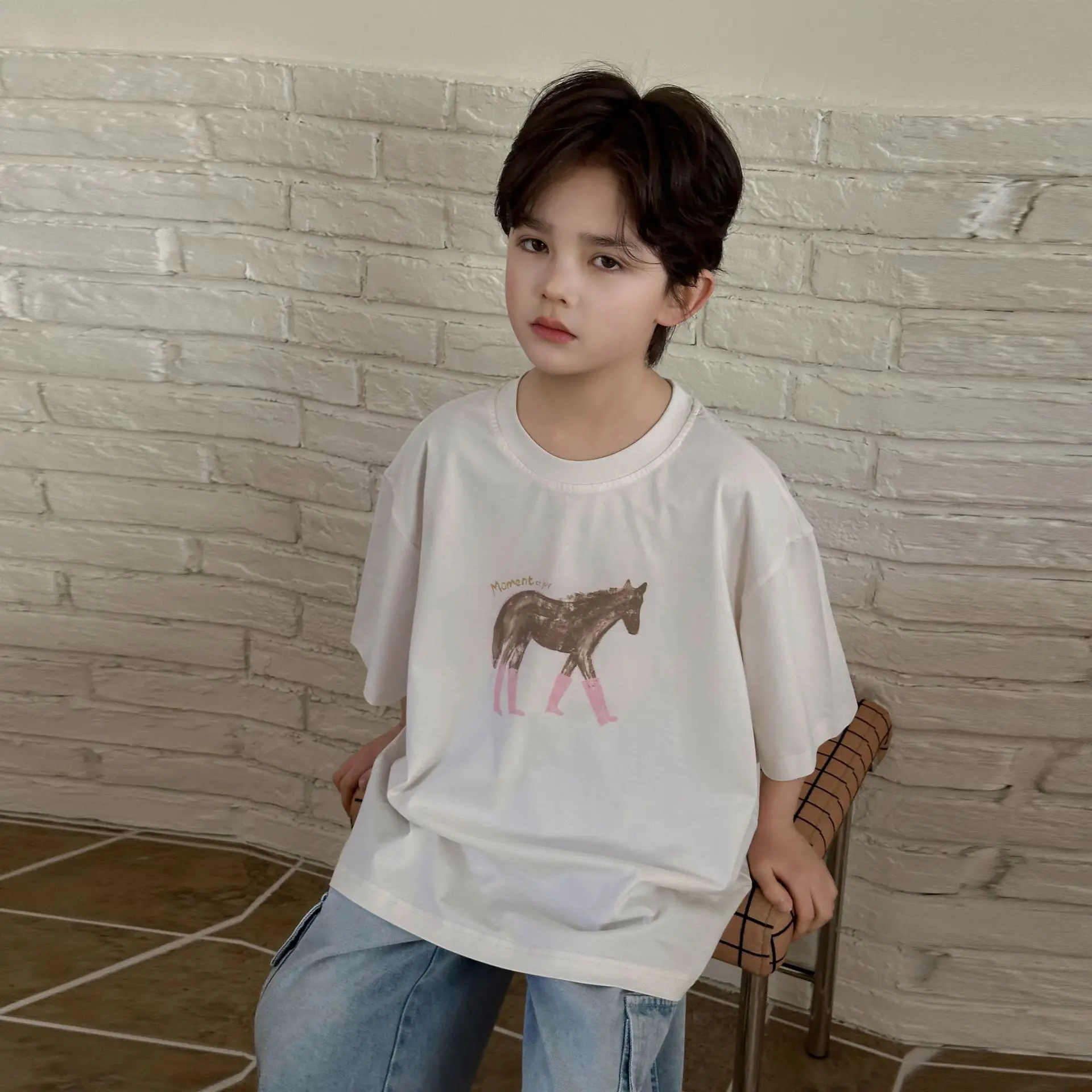Boys T-shirt 2026 Spring and Summer New Children's Clothing Korean Style Boys and Girls Loose Cartoon Printed T Shirt - 5