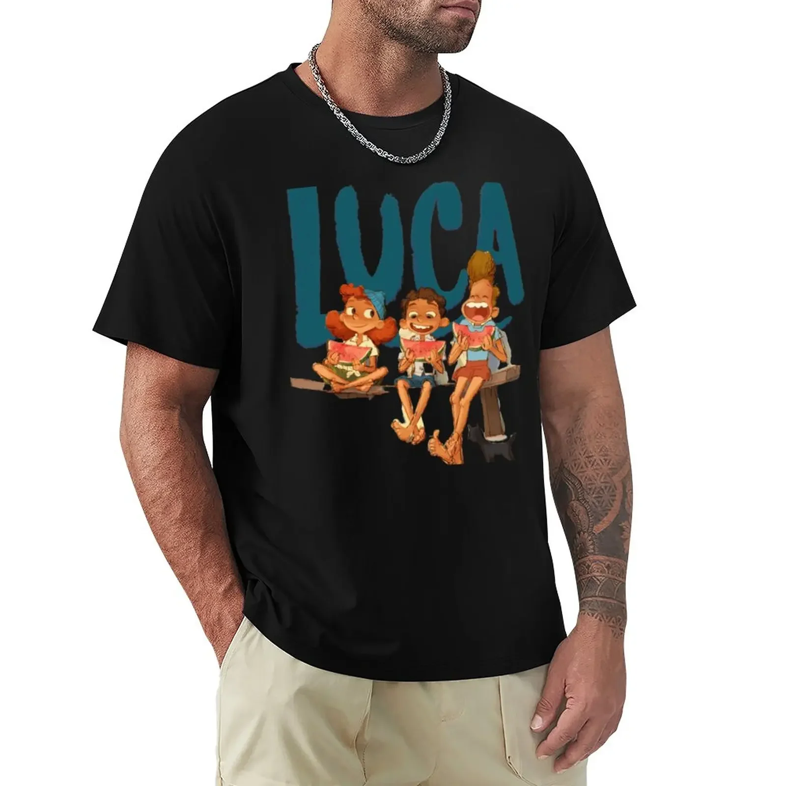 Luca Anguria T-Shirt Appassionati Di Sport Vestiti Estivi Semplici Magliette Bianche Da Uomo