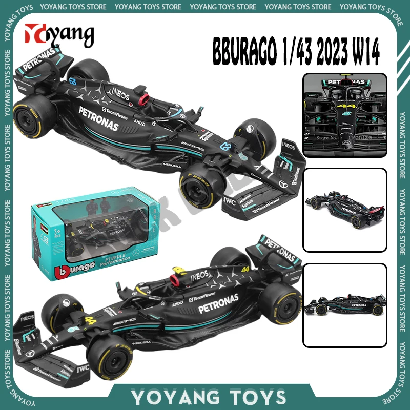 

Модель автомобиля Mercedes-amg Petronas F1, модель W14 #44 #63 из сплава, 1/43