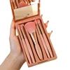 2024 New 5 pieces mirror box with skylight powder brush concealer blush super soft brush boxed mini portable makeup 2