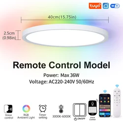 Smart LED Ceiling Lamp with RGB and Voice Control (Upgrade 40CM)