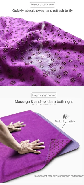 Asciugamano Da Yoga In Microfibra - 183x63 Cm - Antiscivolo Con Punti In Silicone - Foto 8