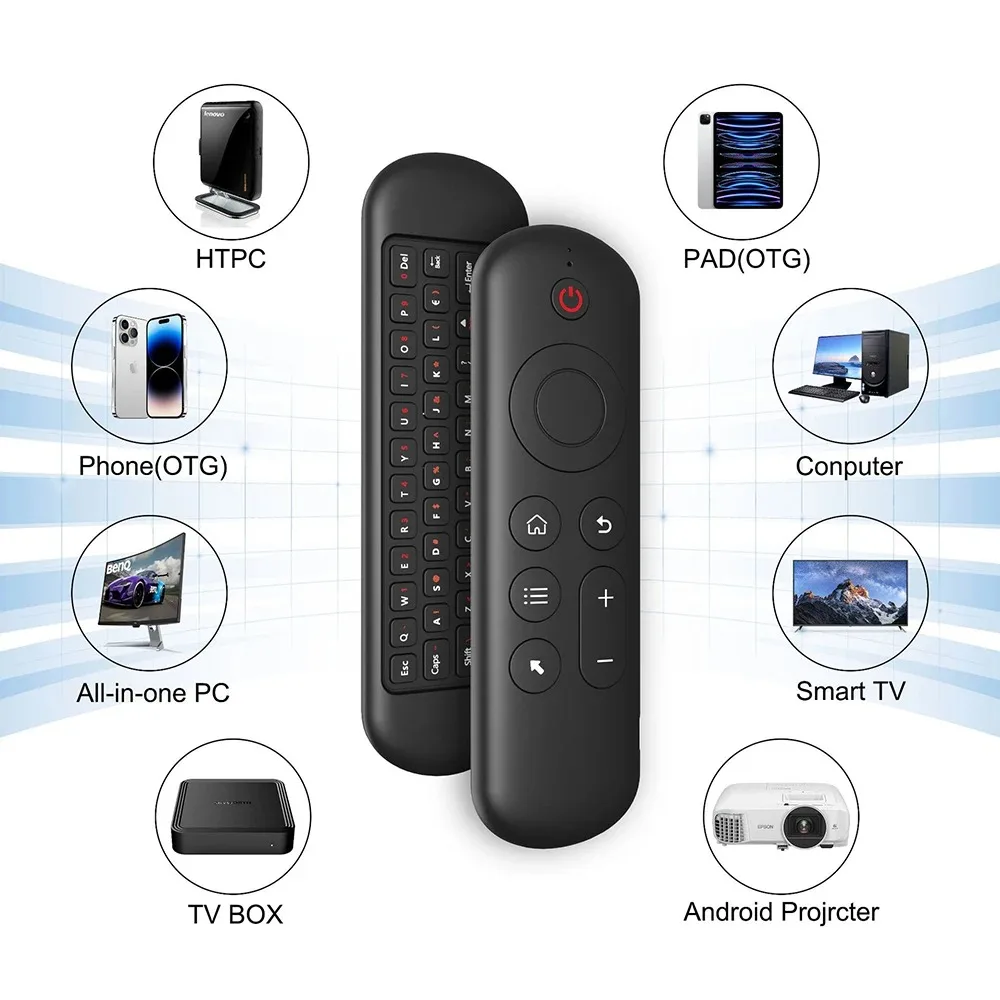 2.4GHz Wireless M5 Air Mouse Bluetooth5.2 Mini Keyboard Voice Backlit Remote Control IR Learning Remote Control for PC Android — view 5