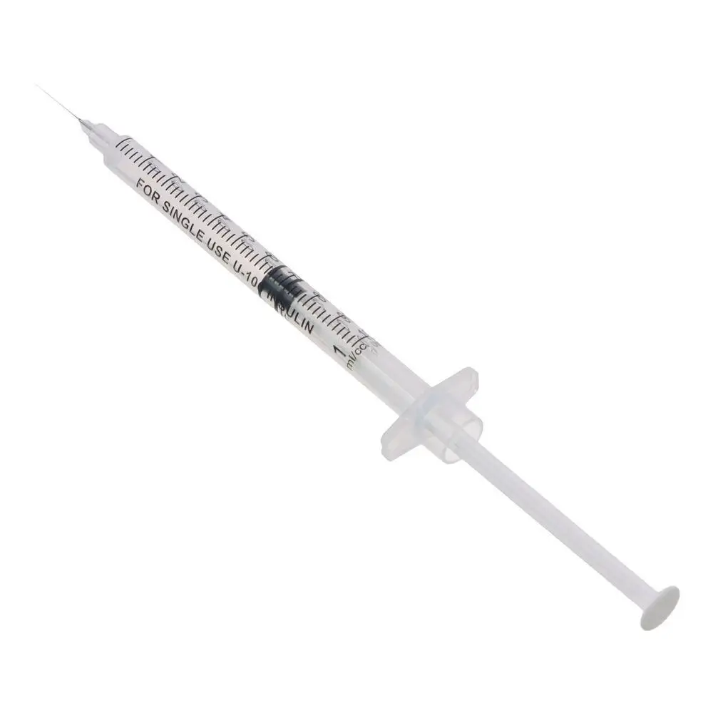 Manual Push Syringe 1ml 30 Gauge 1/2 Inch Straight Tip Needle 1cc 13mm Feeding Device 20pcs Reusable