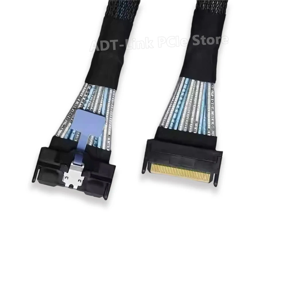 ADT-Link MCIO 8i PCIe 5.0 고속 케이블 32Gbps MCIO-MCIO 8X 남성-남성 서버 데이터 케이블 30CM-107CM /1M