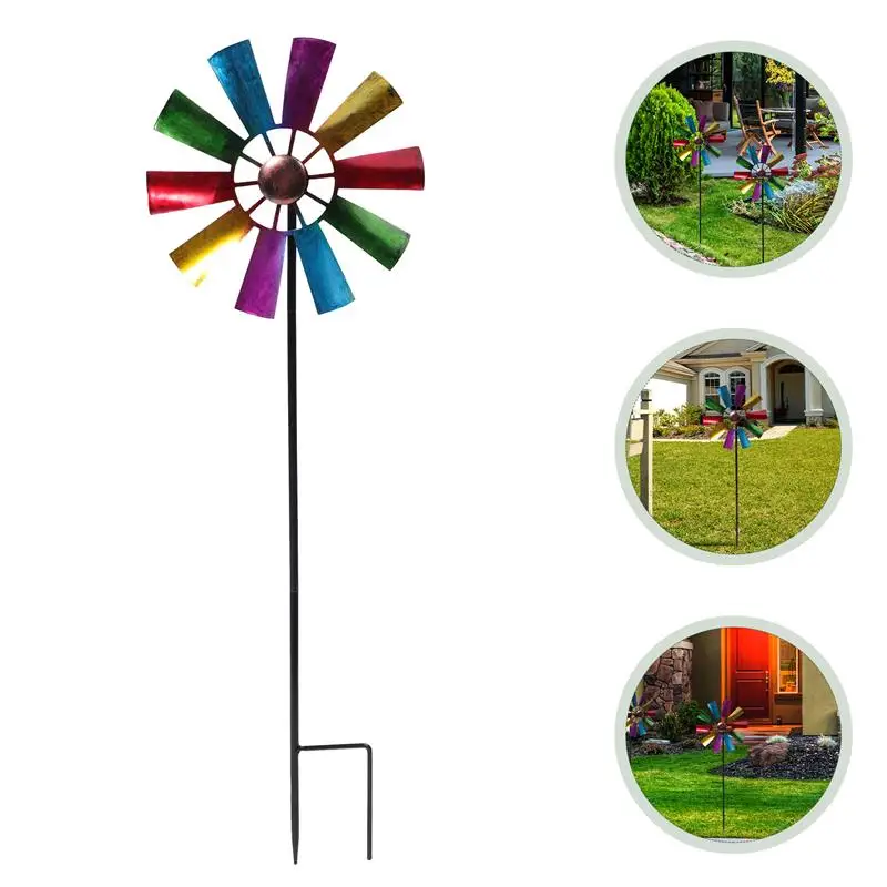 

Garden Metal Outdoor Yard Windmill Wind Decor Stake Toys Spinners Pinwheels Pinwheel Windmills The Stakes Sculpture Winter