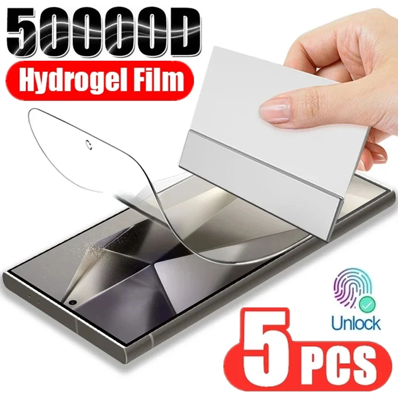 Film Hydrogel pour Samsung S24 S22 S21 S23 S25 Ultra S20 FE S8 S9 S10 Plus, 5 pièces, protecteur d'écran pour Galaxy Note 20Ultra 10 Plus