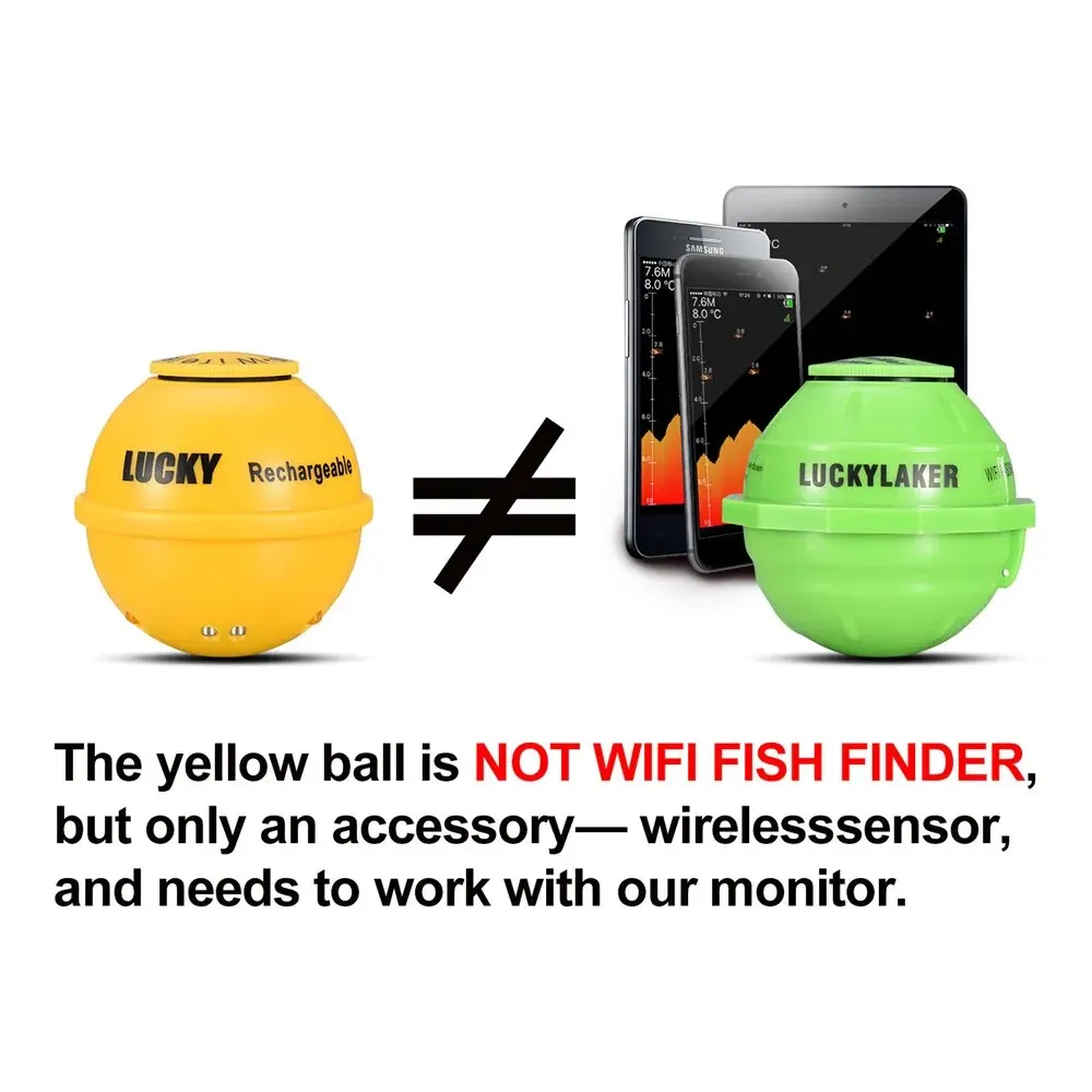 AG022:ラッキー-釣り用の充電式ワイヤレスソナー 魚群探知機デバイス 深さ45m ポータブル 深さ ラッキー-充電式ワイヤレスソナー、釣り用、FF1108-1CWLA、45mの