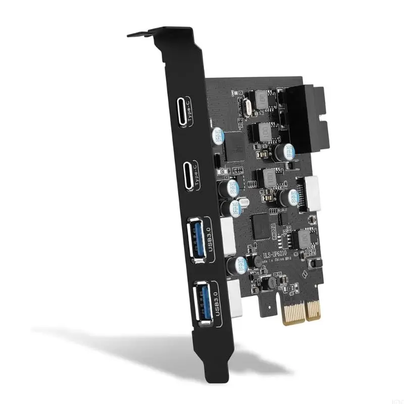 D7YC PCIE to USB Expansion Card 4 Ports 2x USB C 2x A PCIE Expansion Card C