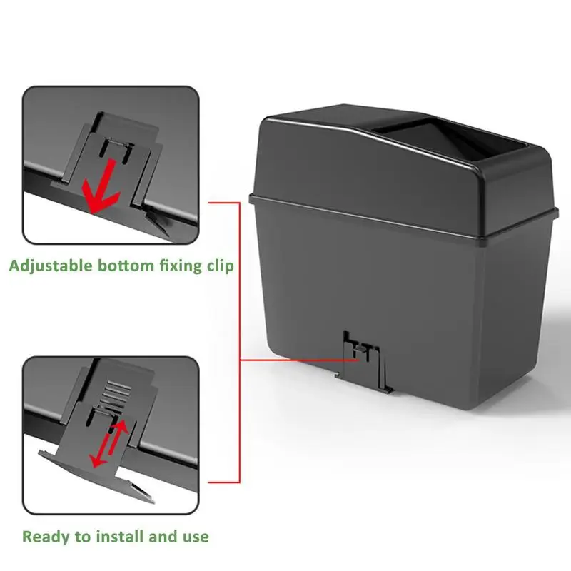 Car Dustbin Organizer Auto Organizer Garbage Box Trash Can Waterproof Garbage Container With Lid 2L Trash Bin