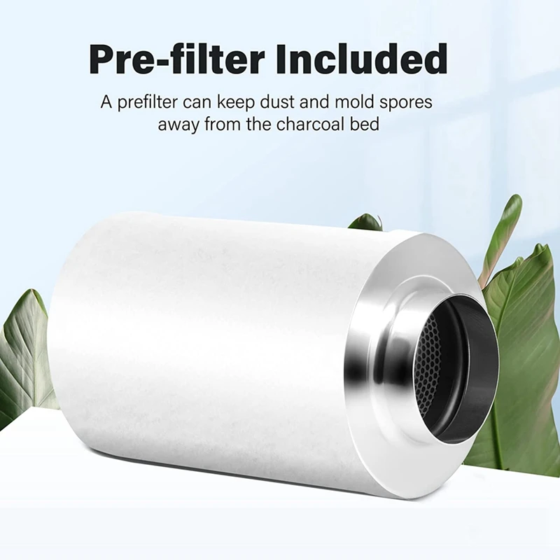4 Inch Air Carbon Filter Odor Control Reversible Flange Pre-Filter Included Smelliness Scrubber Parts Kit For Grow Tent Rooms air carbon filter
