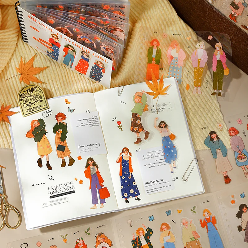Mr Paper 50-piece Character Coil Sticker Pad Cartoon Character Sticker Collection Planner & Diary DIY Album Decorative Materials