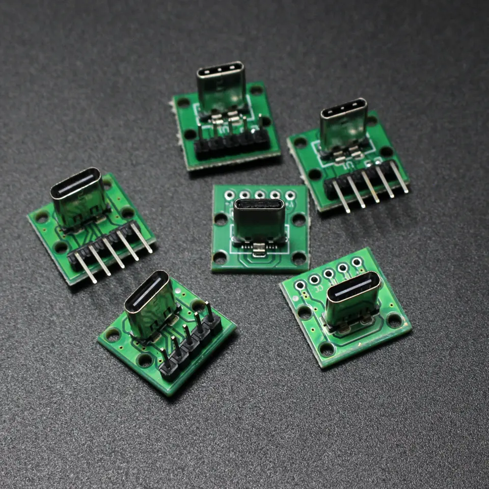 2/5Pcs USB-C Male Female Socket Breakout Board, 5Pin Adapter Module for DIY Projects, Charging and Data Transfer Applications image 1