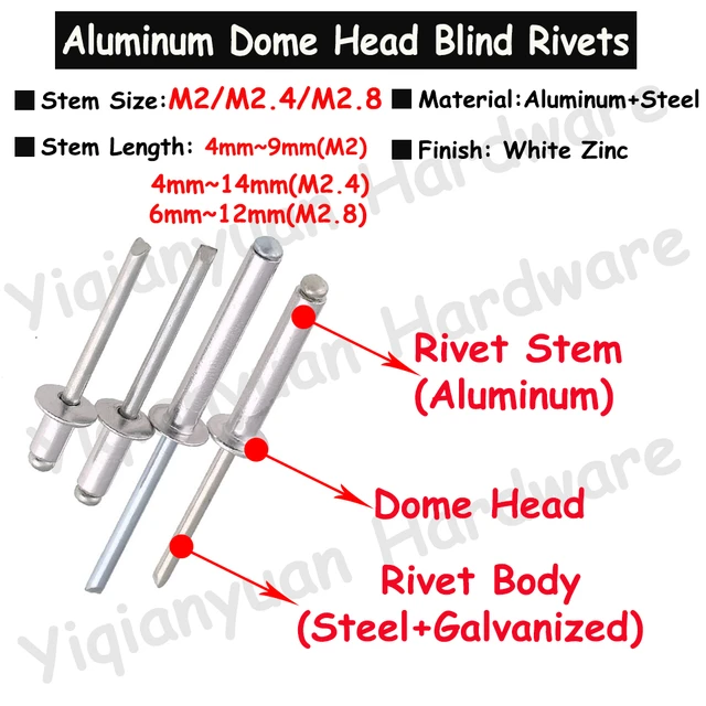 Open End Blind Rivets, Open End Tubular Rivets