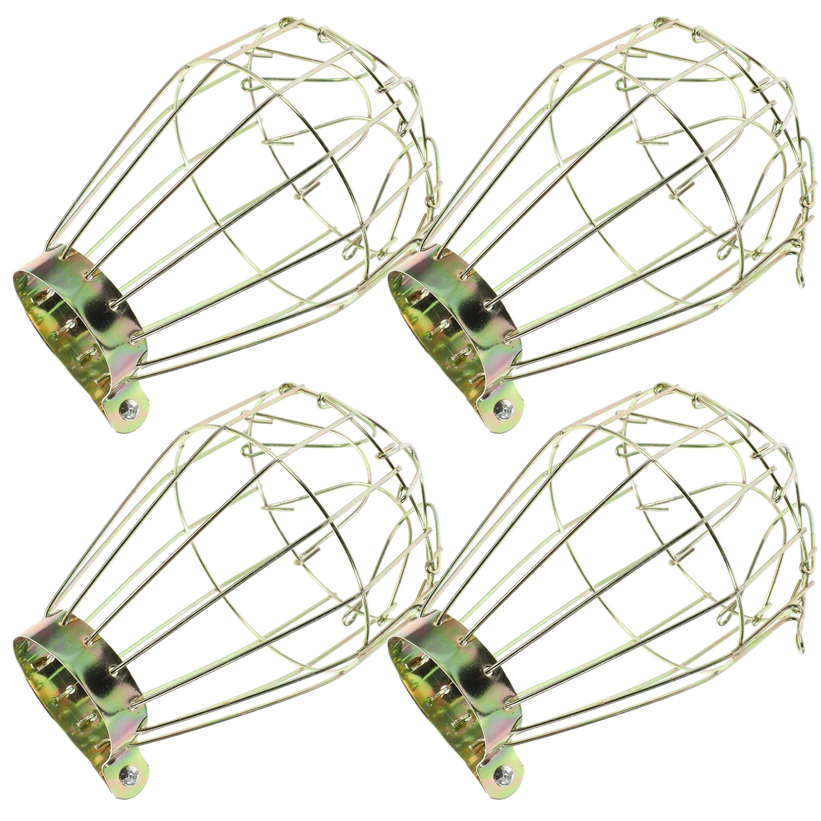 

4 Pcs Metal Lamp Bulb Guard Vintage Light Cage Bulbs Ceiling Fans Chandelier Desk Decor