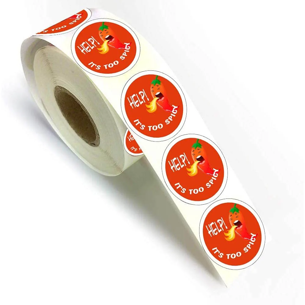 Spicy Food Label Stickers Food Warning Spicy Labels Rotation Labels 1.5 Inches 500 Pcs