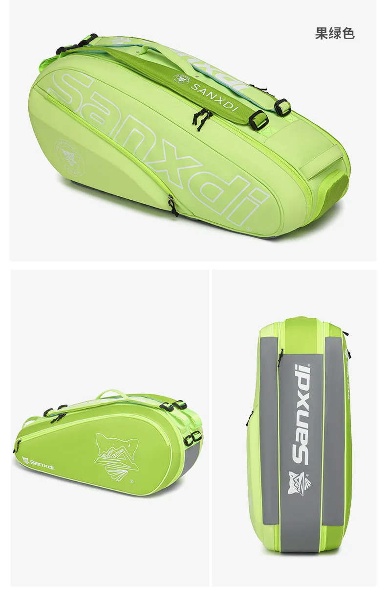 Professioneller 6er-Pack Tennisschläger-Rucksack SANXDI große Kapazität Badminton Squash Tennisschläger-Tasche Unisex Tenis Court Sporttasche – Detail 18