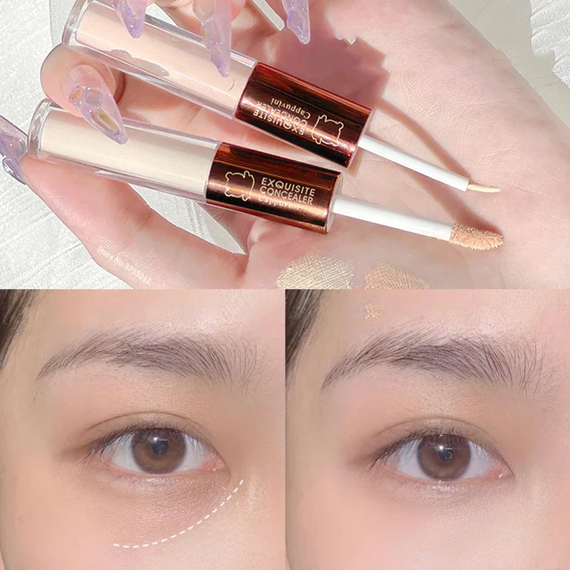 Two Tones Correcting Concealer Stick Orange Cream Covering Dark Circles Beige Brightens Tear Nasolabial Detail Makeup Base