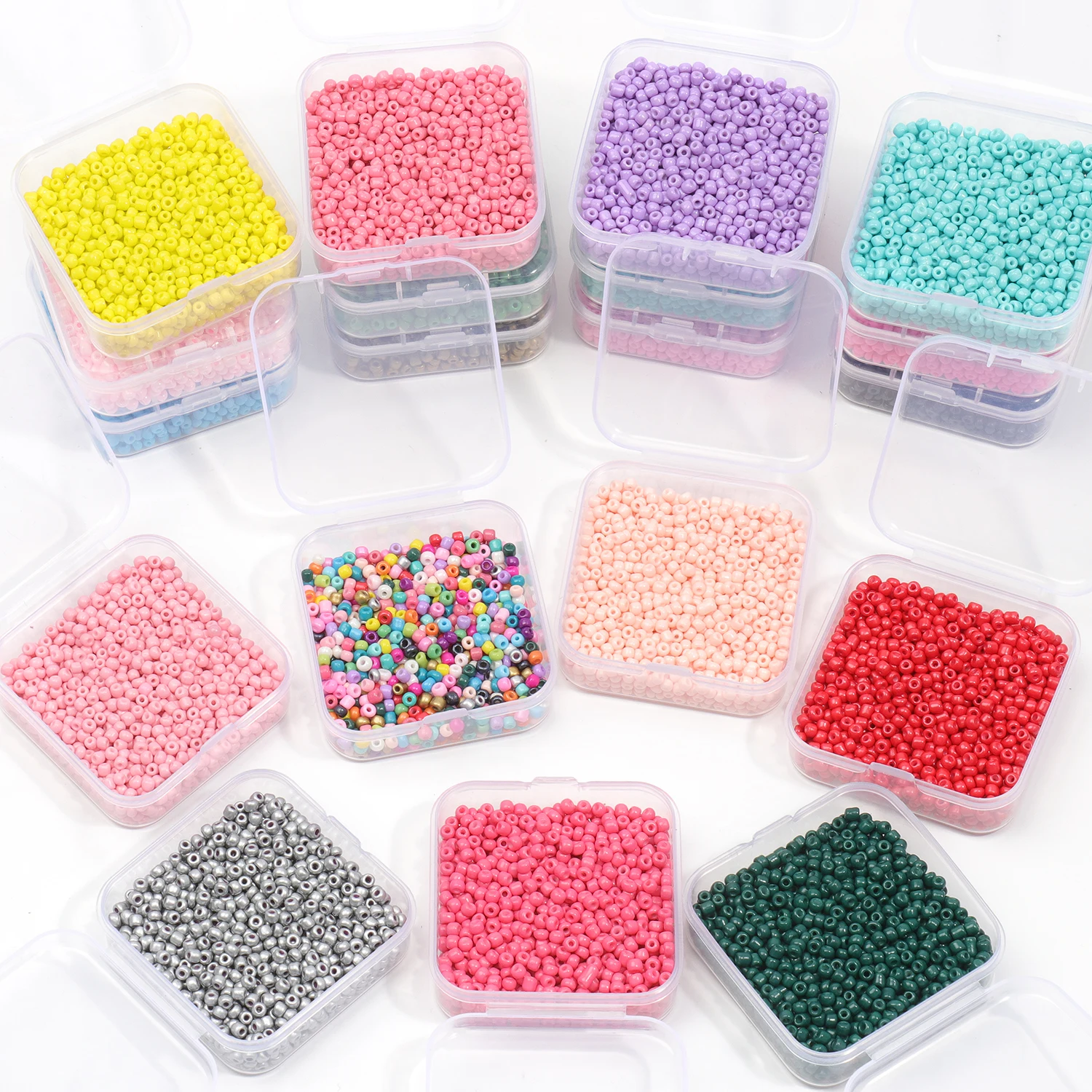 Czech Glass Seed Beads 1000pcs/box 3mm Colorful Round Loose for DIY Earrings Bracelet Jewelry Making Accessories