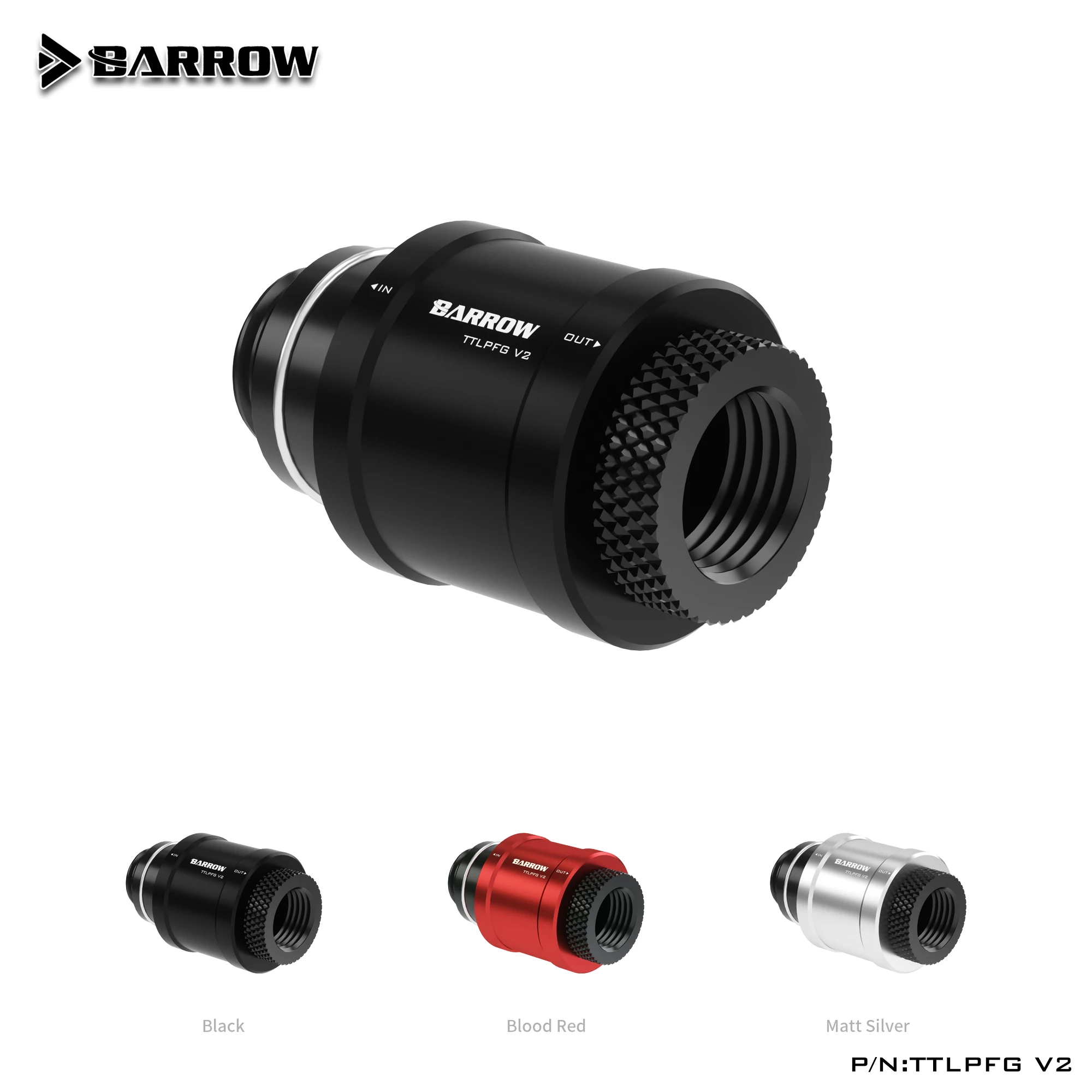 

Barrow Hand Push Valve G1/4 Thread Male to Famale Flat Push Type Water Stop Valve Metal Switch Cooling System Fitting TTLPFG V2