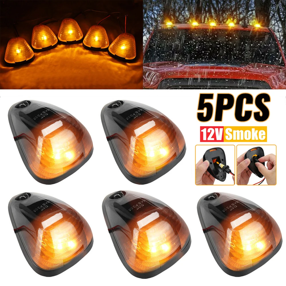 3 Amber LED Reflector Cab Light For 2008-2017 Freightliner Cascadia - Clear Lens, 36952 - View #2