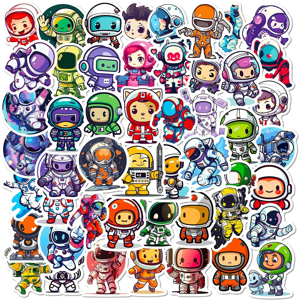 

10/30/50pcs Cute Cartoon Astronaut Aesthetic Stickers Decals Kids Toys Suitcase Laptop Notebook Phone Diary Decoration Sticker