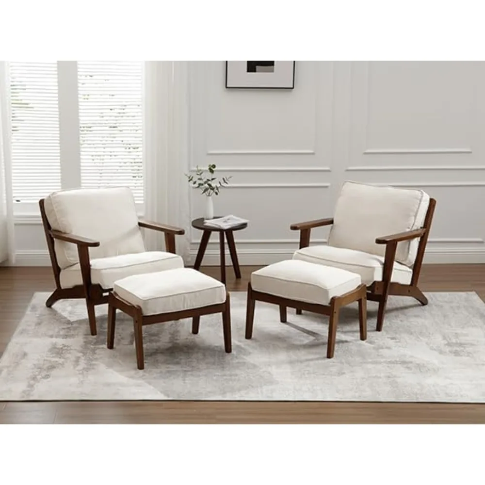 RBXC Mid-Century Modern Accent Chair with Ottoman - view 4