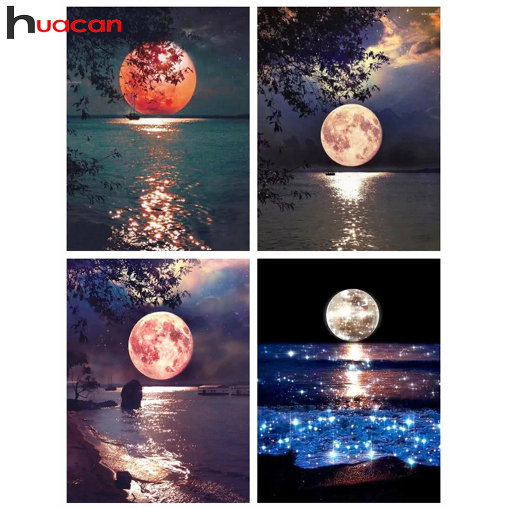 Huacan Moon Diamond Painting Kits for Adults, Full Square Drill