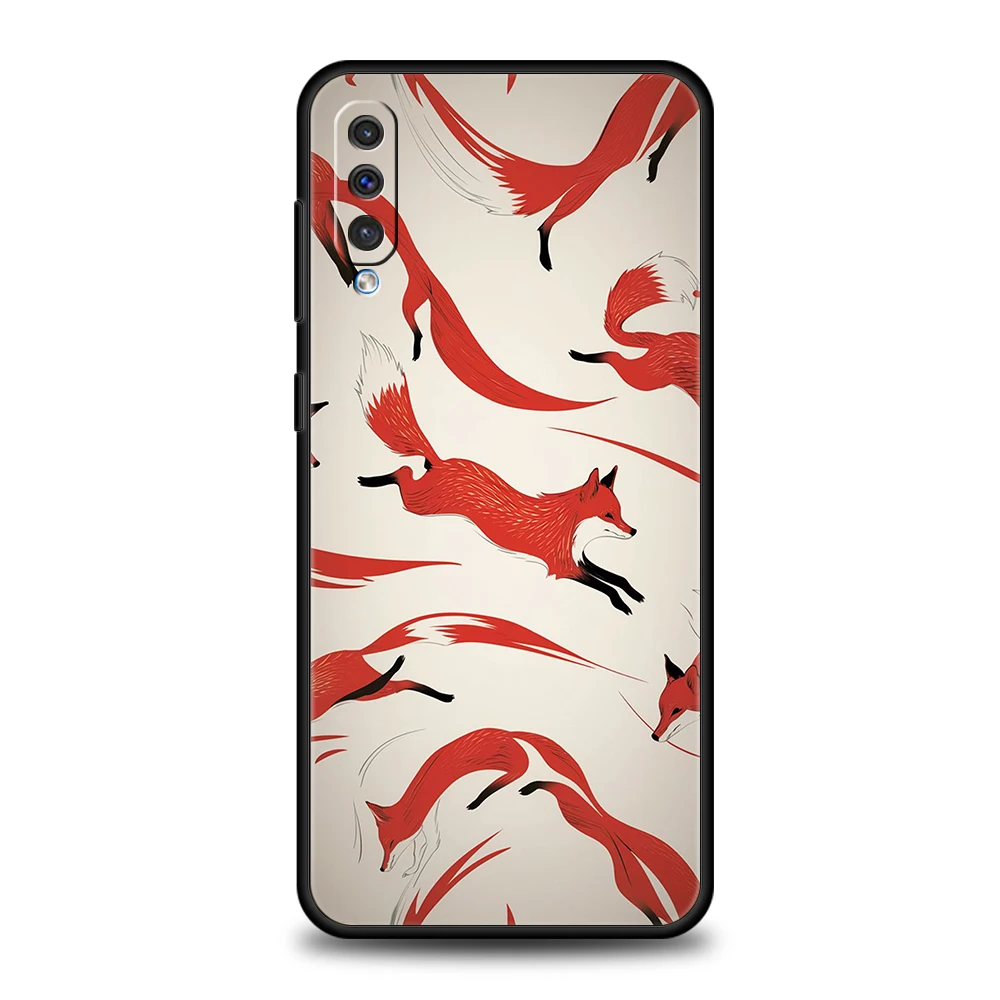Handyhülle für Samsung Galaxy A16/A34/A24/A22/A12/A54/A52/A02/A03/A06/A70/A50/A10/A20/5G, weiche TPU-Hülle, niedliche Red Fox Capas-Tas-Taschen – Detail 6