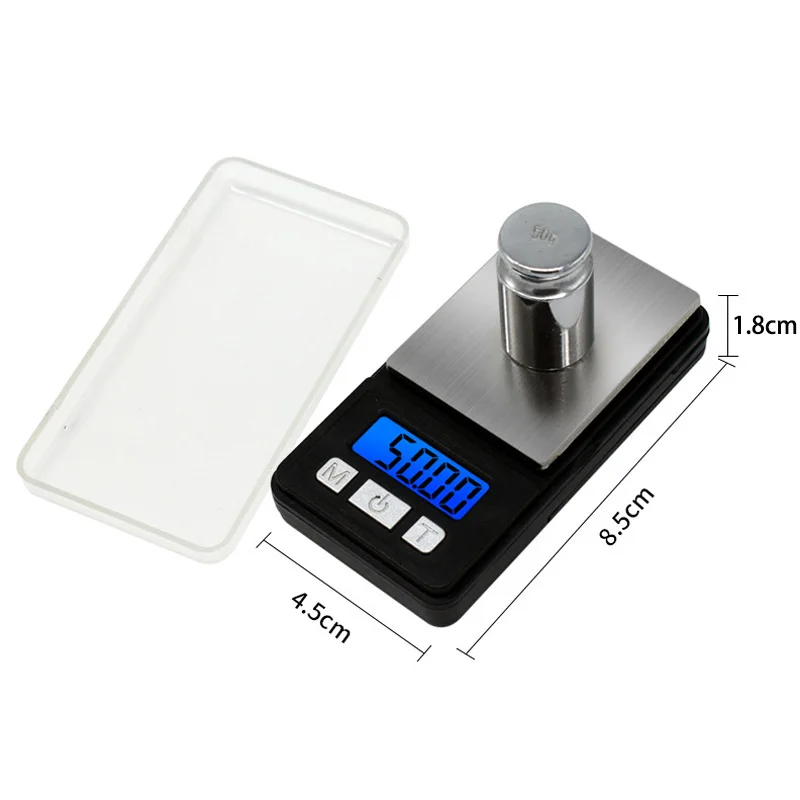 Portable Jewelry Scale Portable Digital Jewelry Scale Mini Pocket Scale 200g/500g 0.01g High Precision LCD Backlight Electronic Weighing Tool